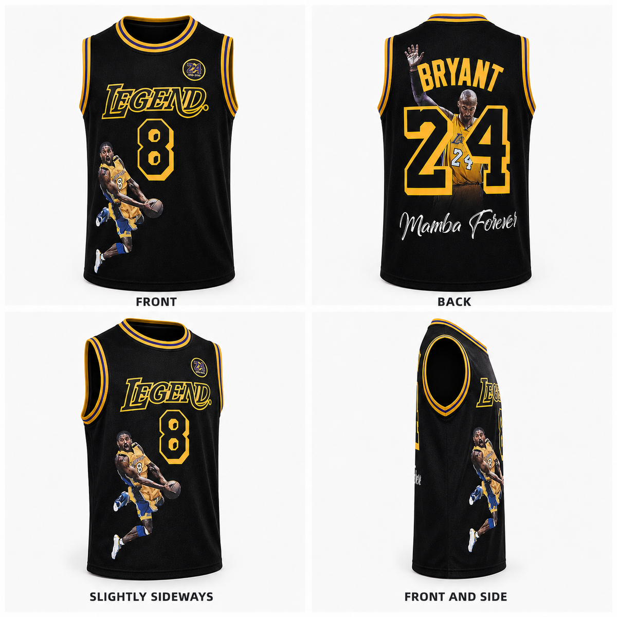Mamba Forever #8 #24 Basketball Tribute Jersey