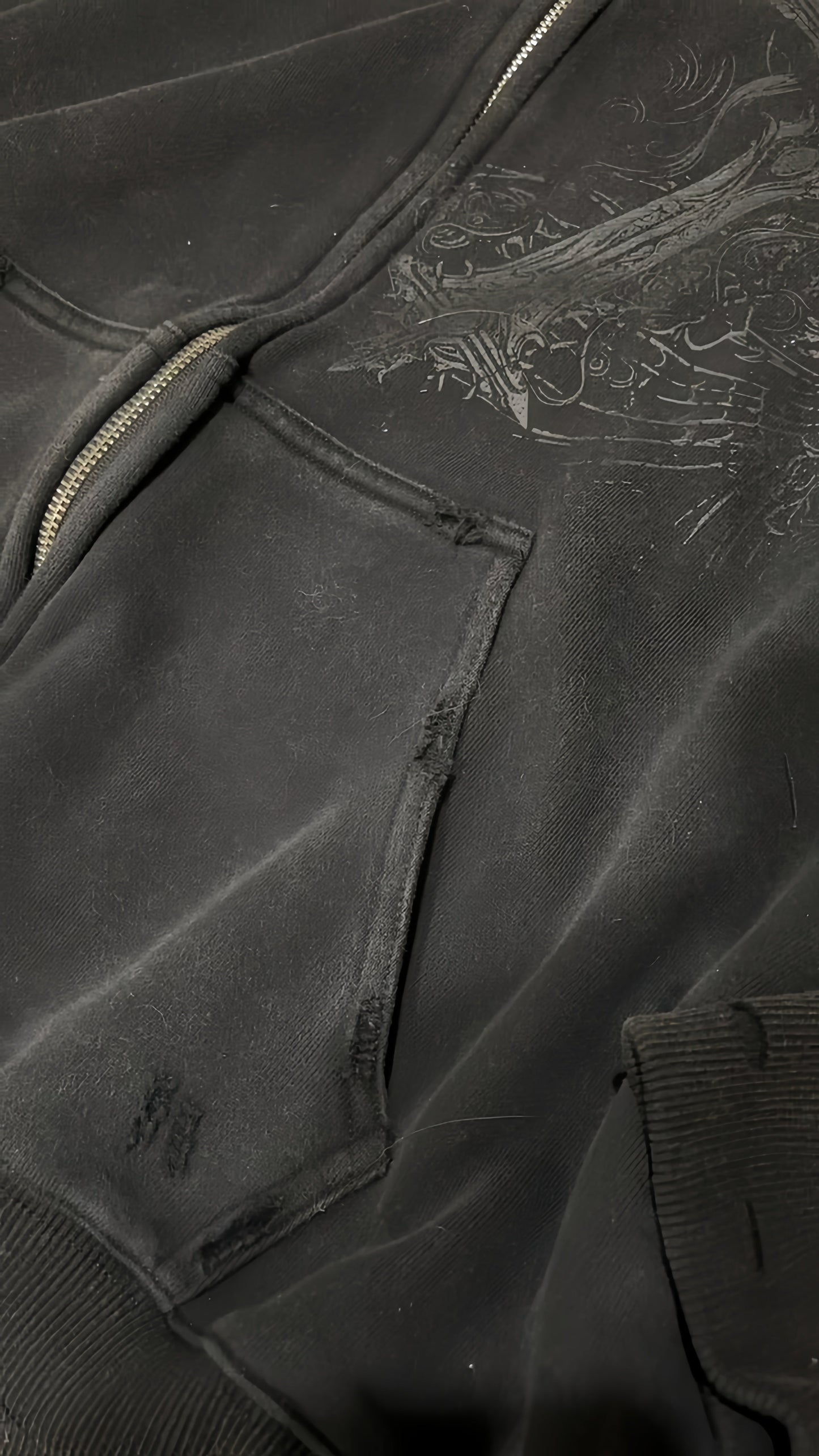 PROFOUND CROSS FUR ZIP-UP HOODIE