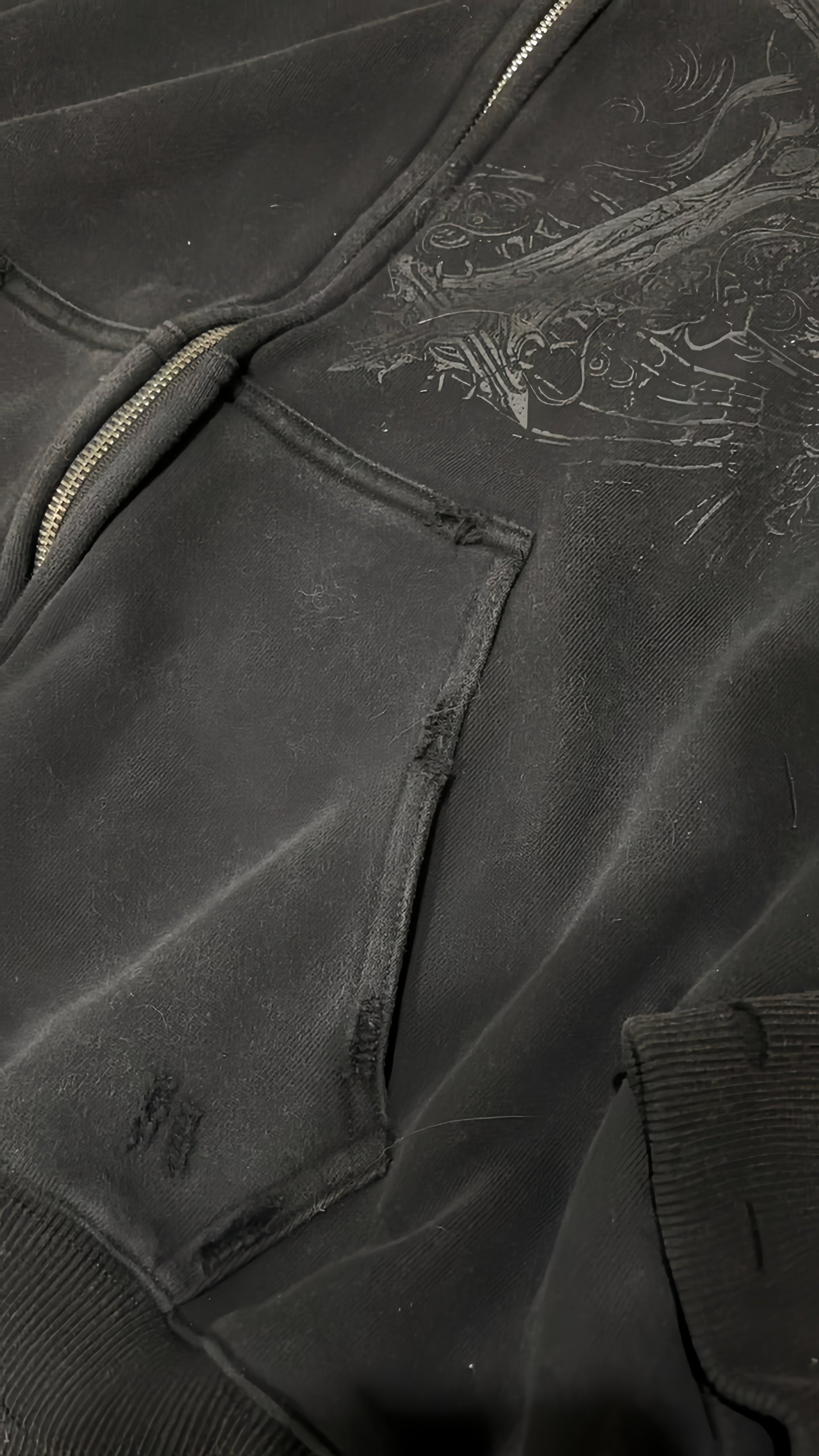 PROFOUND CROSS FUR ZIP-UP HOODIE