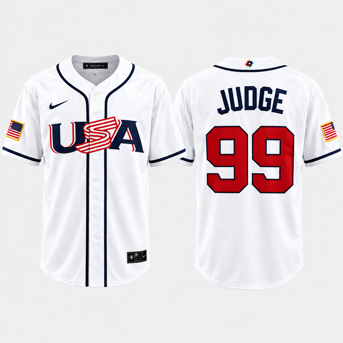 Men’s USA Baseball #99 Aaron Judge White 2026 World Baseball Classic jersey