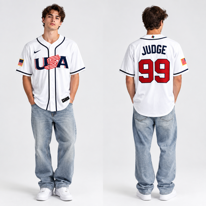 Men’s USA Baseball #99 Aaron Judge White 2026 World Baseball Classic jersey