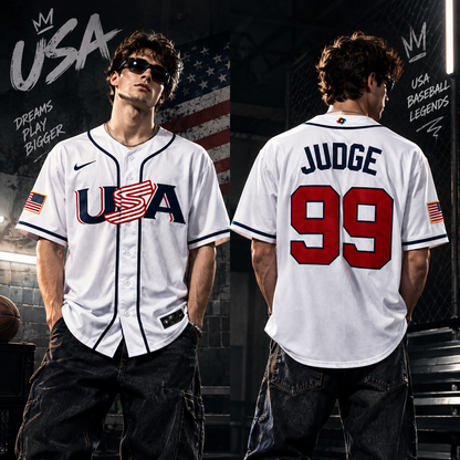 Men’s USA Baseball #99 Aaron Judge White 2026 World Baseball Classic jersey