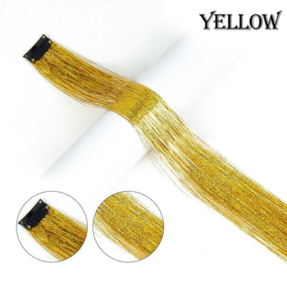 20 inches Clip In Hair Tinsel Extension - Pack of 6