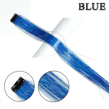 20 inches Clip In Hair Tinsel Extension - Pack of 6