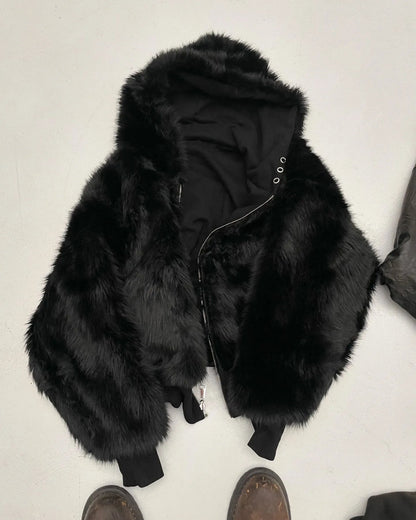 YETI FUR REVERSIBEL ZIP HOODIE