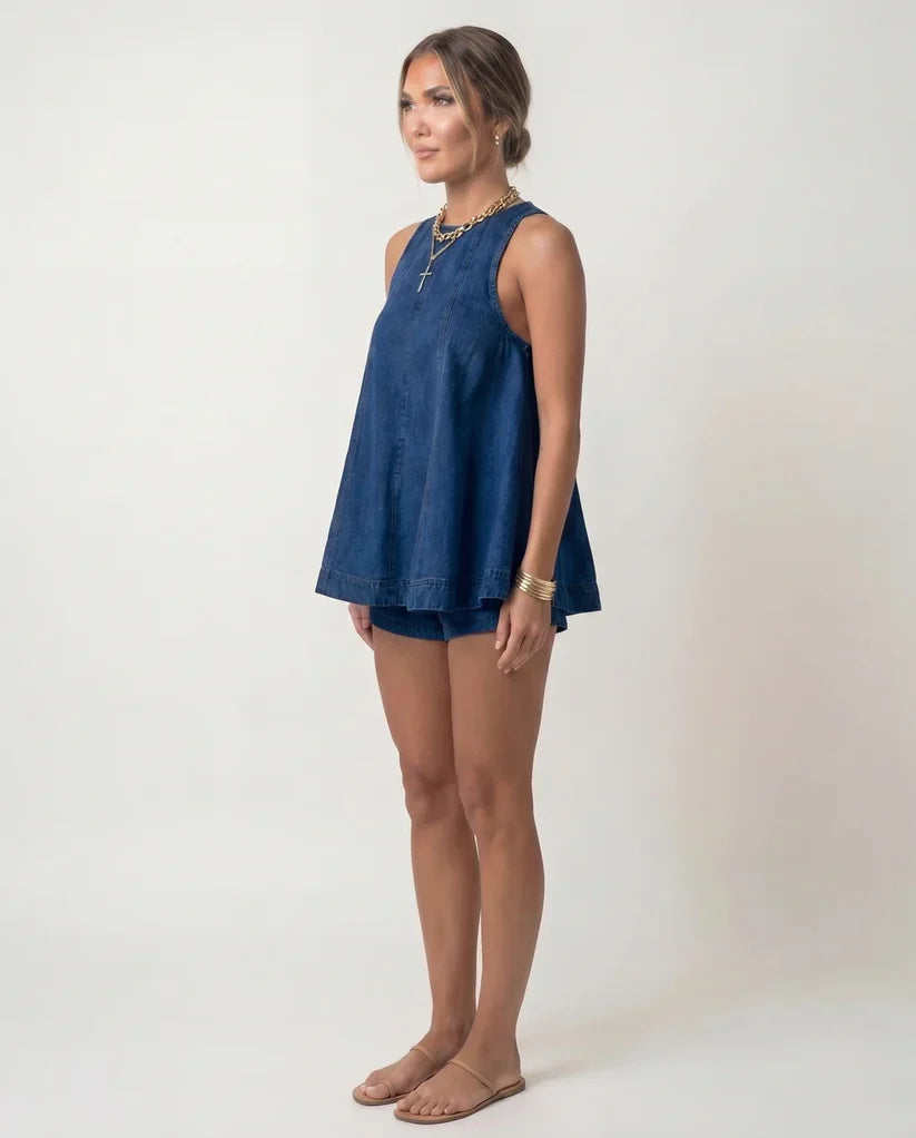 Denim Two-Piece Set